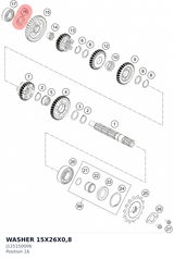 Diagram preview: WASHER 15X26X0,8 (J125150006)