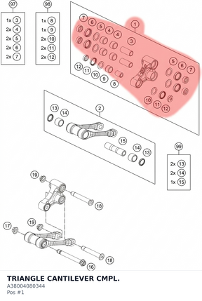 Diagram preview: TRIANGLE CANTILEVER CMPL. (A38004080344)