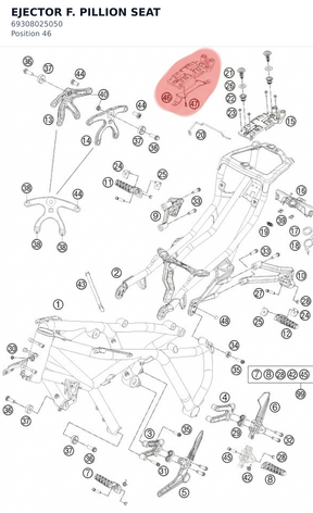 Diagram preview: EJECTOR F. PILLION SEAT (69308025050)