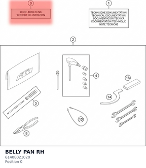 Diagram preview: BELLY PAN RH (61408021020)