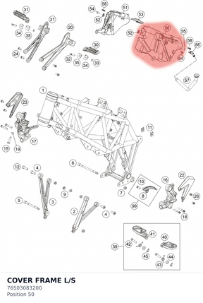 Diagram preview: COVER FRAME L/S (76503083200)