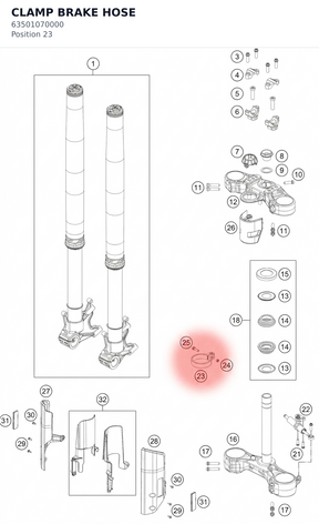 Diagram preview: CLAMP BRAKE HOSE (63501070000)