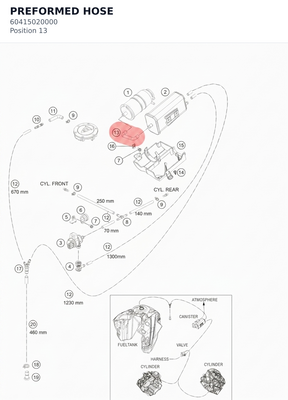 Diagram preview: PREFORMED HOSE (60415020000)