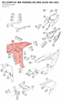 Diagram preview: RC125MY24 INR FAIRING EB ORG GLOS RH+DCL (94508042000EBF)