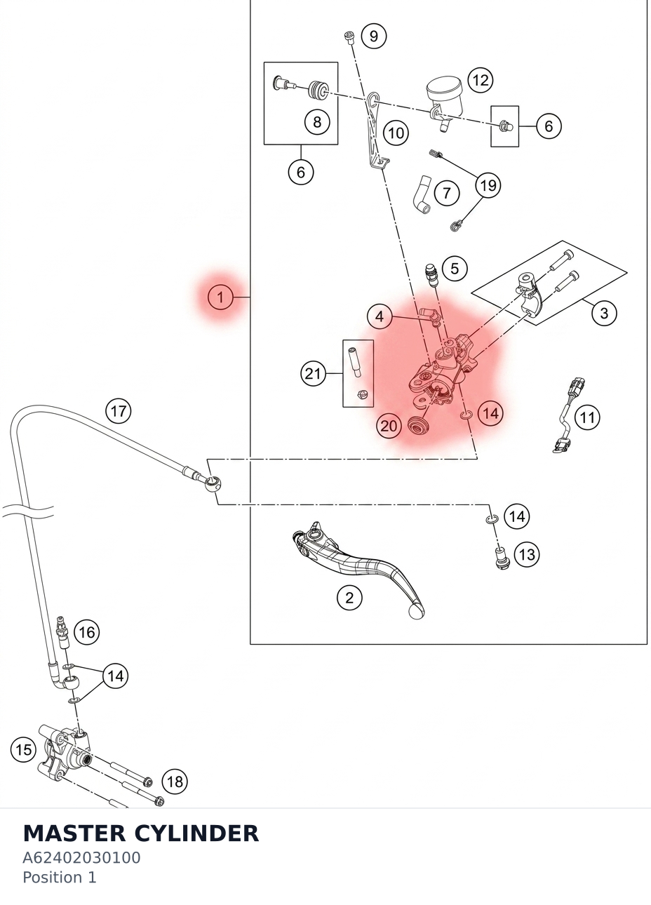 Diagram preview: MASTER CYLINDER (A62402030100)