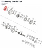 Diagram preview: Ball bearing 6891 PH C3H (0625068910)