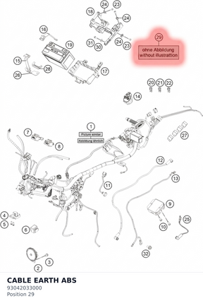 Diagram preview: CABLE EARTH ABS (93042033000)