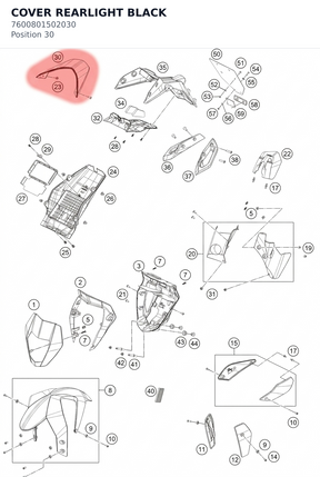 Diagram preview: COVER REARLIGHT BLACK (7600801502030)