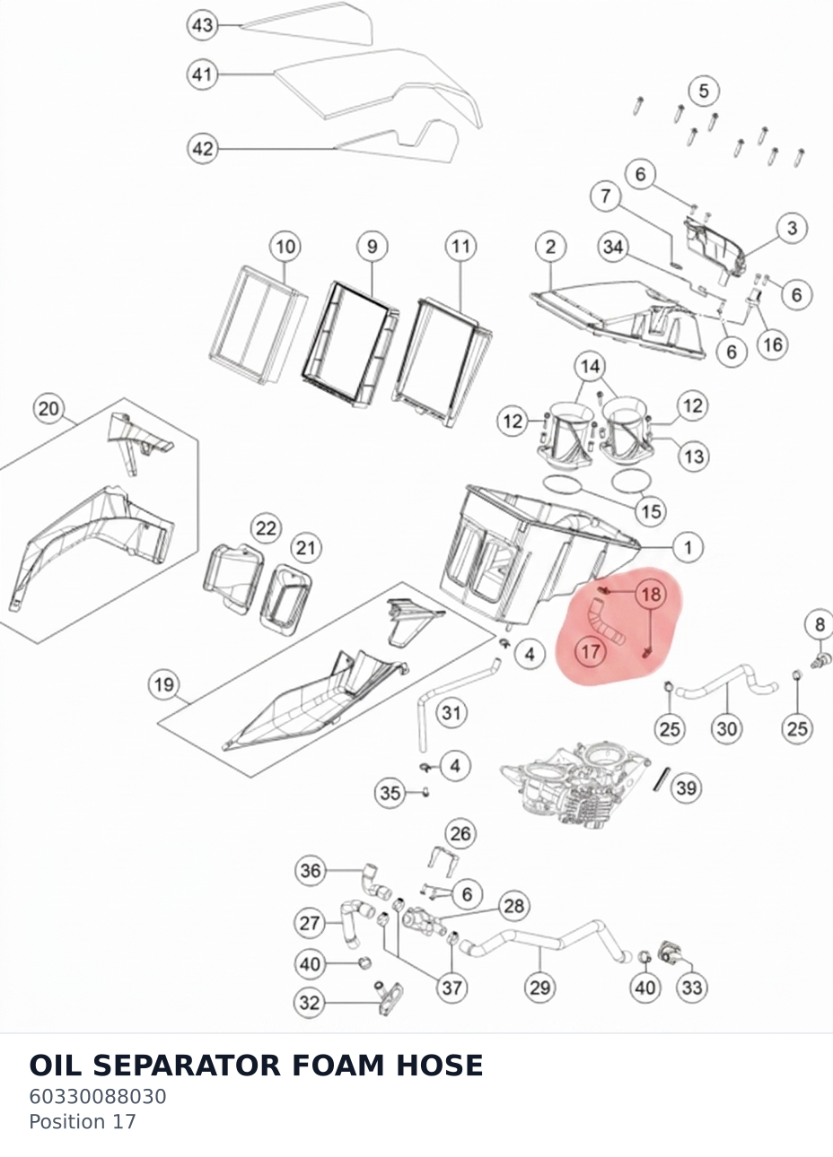 Diagram preview: OIL SEPARATOR FOAM HOSE (60330088030)