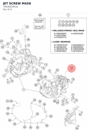 Diagram preview: JET SCREW M4X8 (76638029030)