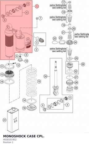 Diagram preview: MONOSHOCK CASE CPL. (46181019S2)