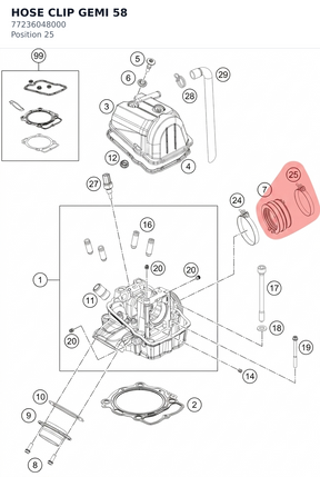 Diagram preview: HOSE CLIP GEMI 58 (77236048000)