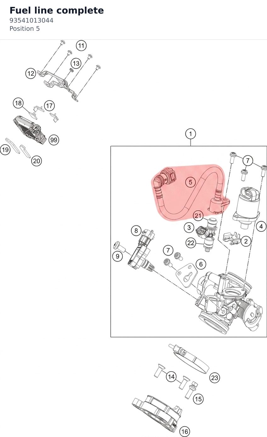 Diagram preview: Fuel line complete (93541013044)