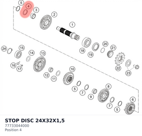 Diagram preview: STOP DISC 24X32X1,5 (77733044000)