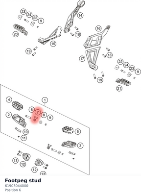 Diagram preview: Footpeg stud (61903044000)