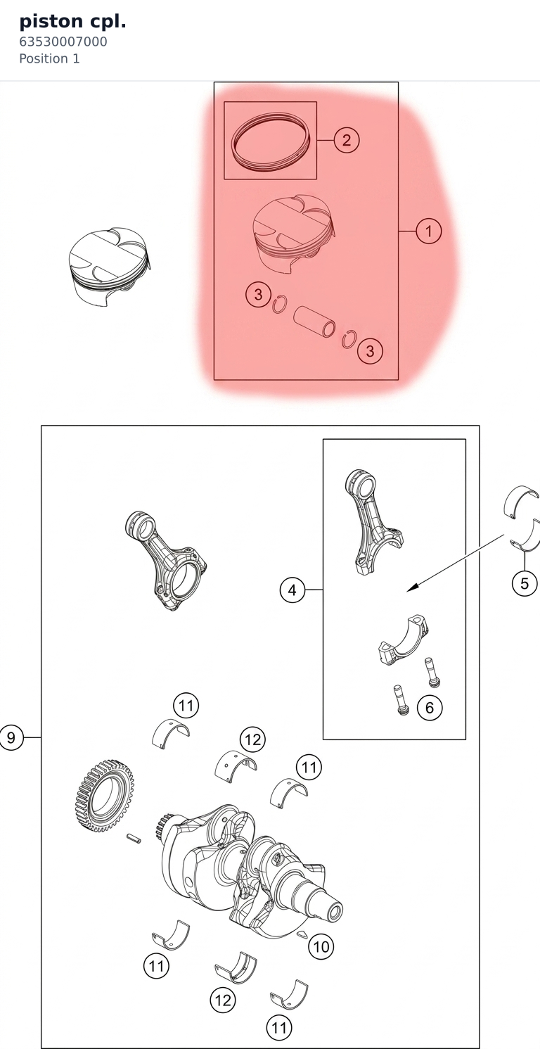 Diagram preview: piston cpl. (63530007000)