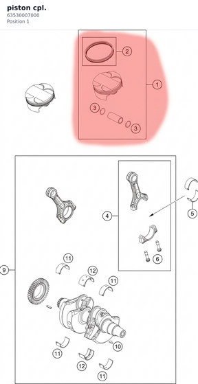 Diagram preview: piston cpl. (63530007000)