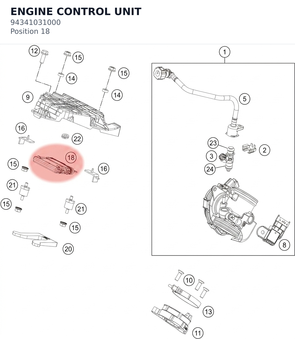 Diagram preview: ENGINE CONTROL UNIT (94341031000)
