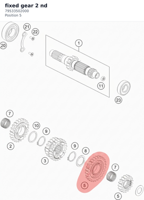 Diagram preview: fixed gear 2 nd (79533502000)