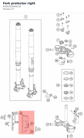 Diagram preview: Fork protector right (63501093000C1B)