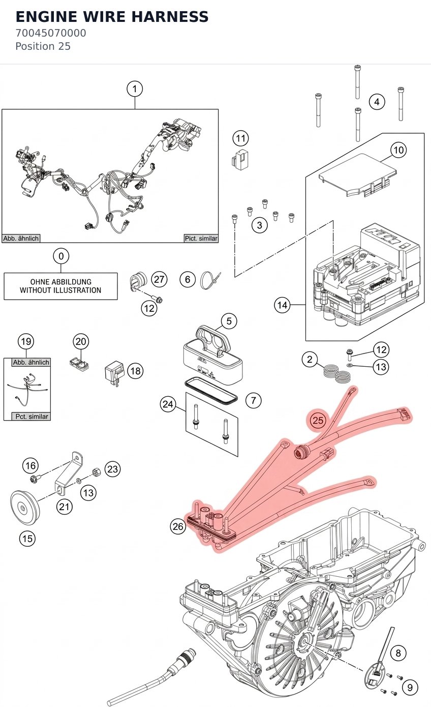 Diagram preview: ENGINE WIRE HARNESS (70045070000)