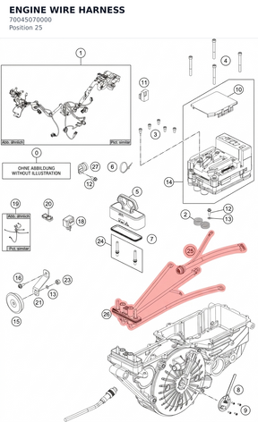 Diagram preview: ENGINE WIRE HARNESS (70045070000)