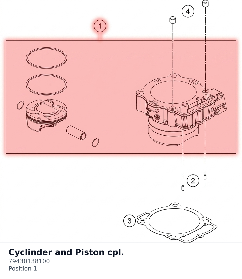 Diagram preview: Cyclinder and Piston cpl. (79430138100)