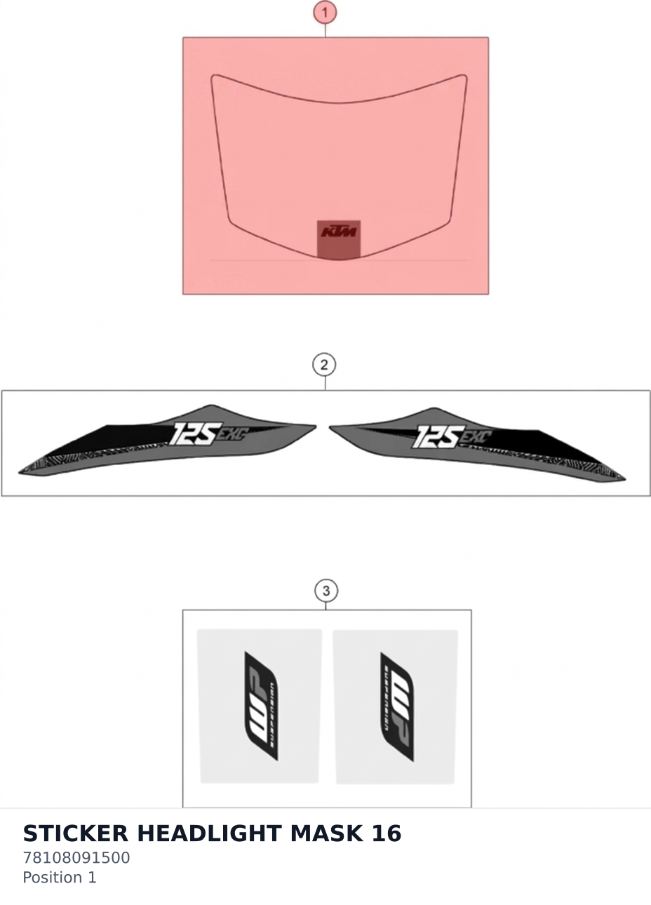 Diagram preview: STICKER HEADLIGHT MASK 16 (78108091500)