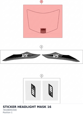 Diagram preview: STICKER HEADLIGHT MASK 16 (78108091500)