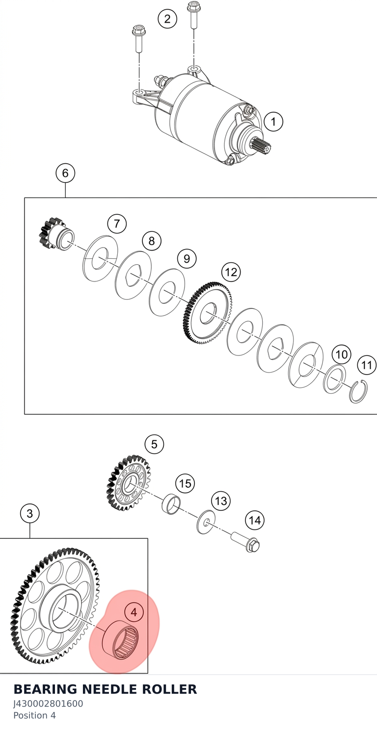Diagram preview: BEARING NEEDLE ROLLER (J430002801600)