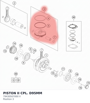 Diagram preview: PISTON II CPL. D95MM (79430507000 II)