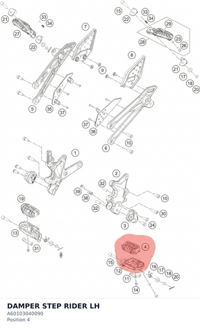 Diagram preview: DAMPER STEP RIDER LH (A60103040090)