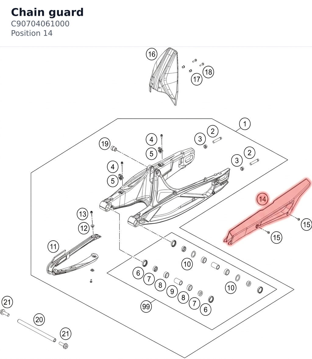 Diagram preview: Chain guard (C90704061000)