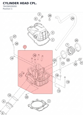 Diagram preview: CYLINDER HEAD CPL. (76436020000)