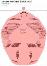 Diagram preview: STICKER KIT RC200 SILVER MY22 (94608099300)