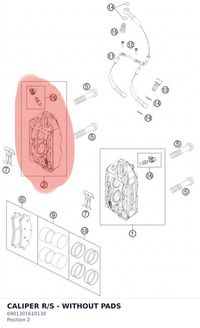 Diagram preview: CALIPER R/S - WITHOUT PADS (6901301610130)