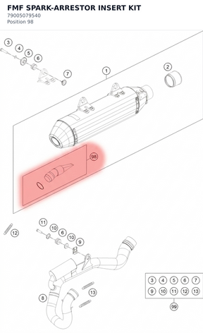 Diagram preview: FMF SPARK-ARRESTOR INSERT KIT (79005079540)