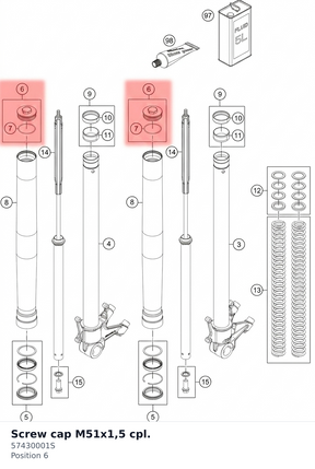 Diagram preview: Screw cap M51x1,5 cpl. (57430001S)