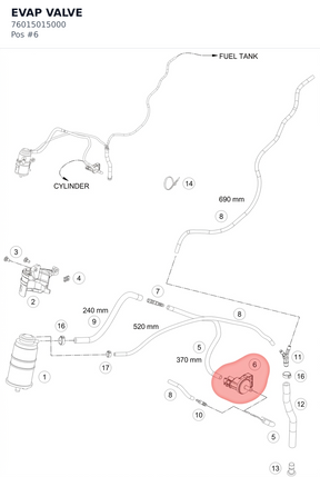 Diagram preview: EVAP VALVE (76015015000)