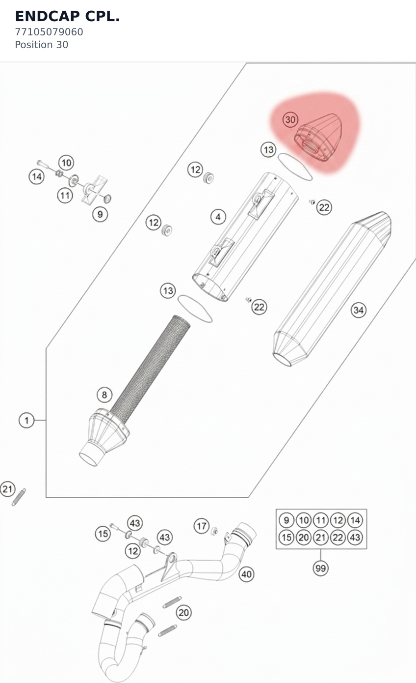 Diagram preview: ENDCAP CPL. (77105079060)