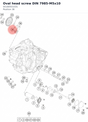 Diagram preview: Oval head screw DIN 7985-M5x10 (0018050103S)