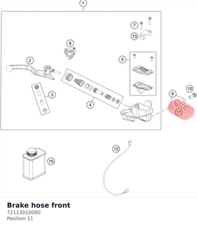 Diagram preview: Brake hose front (72113010000)