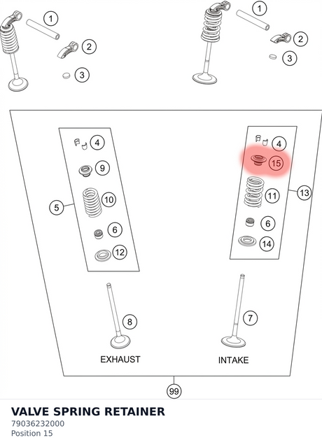 Diagram preview: VALVE SPRING RETAINER (79036232000)