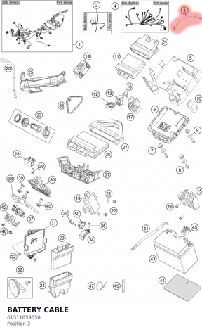 Diagram preview: BATTERY CABLE (61311059050)