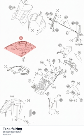 Diagram preview: Tank fairing (60308030000CCA)