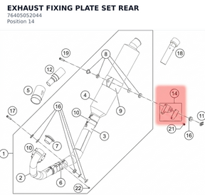 Diagram preview: EXHAUST FIXING PLATE SET REAR (76405052044)