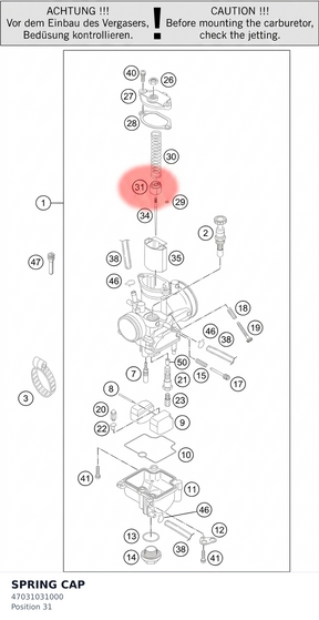 Diagram preview: SPRING CAP (47031031000)