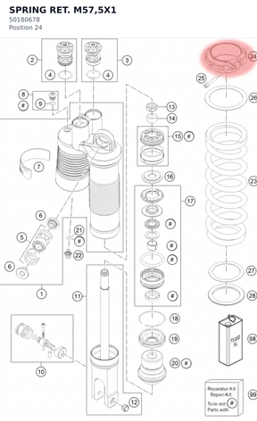 Diagram preview: SPRING RET. M57,5X1 (50180678)