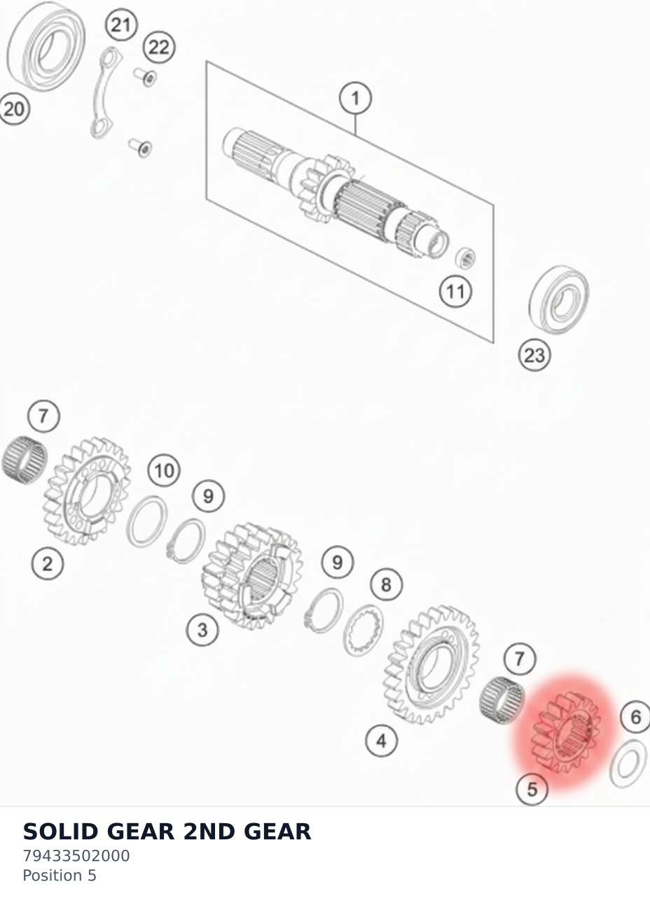 Diagram preview: SOLID GEAR 2ND GEAR (79433502000)