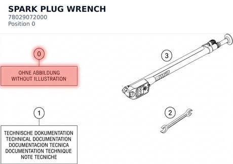 Diagram preview: SPARK PLUG WRENCH (78029072000)